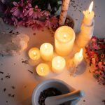 Texas Best Female Witch Doctor: When You Need Answers Quickly - Mortar and pestle by burning candles